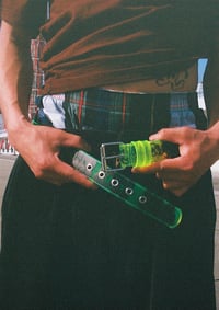 Image 2 of Blue Boyz x Lolas - 'Throw Up' PVC Belt [SAFETY GREEN]