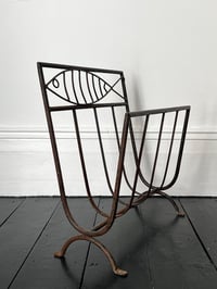 Image 3 of French Wrought Iron Magazine Holder with Fish Motif