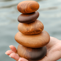 Image 1 of Stack of 5 Wood Rocks