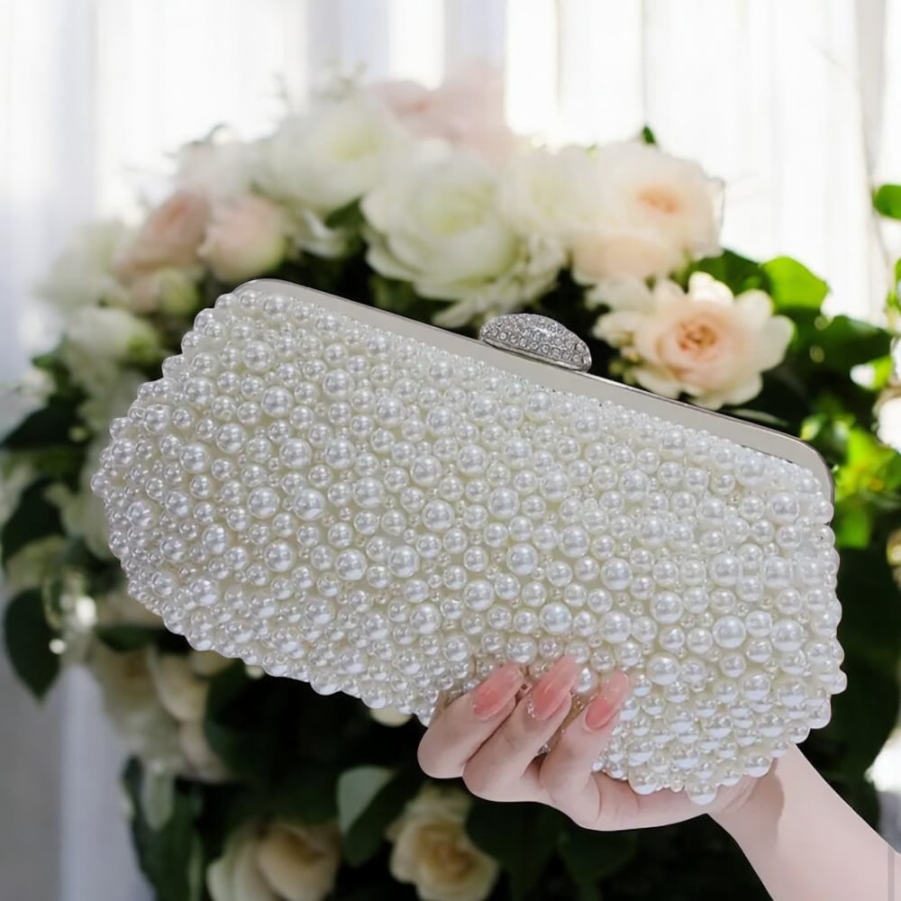 Image of Weddings & Formal Events, Handbag, Wedding Accessory, Beaded Texture, Secure Clasp Closure