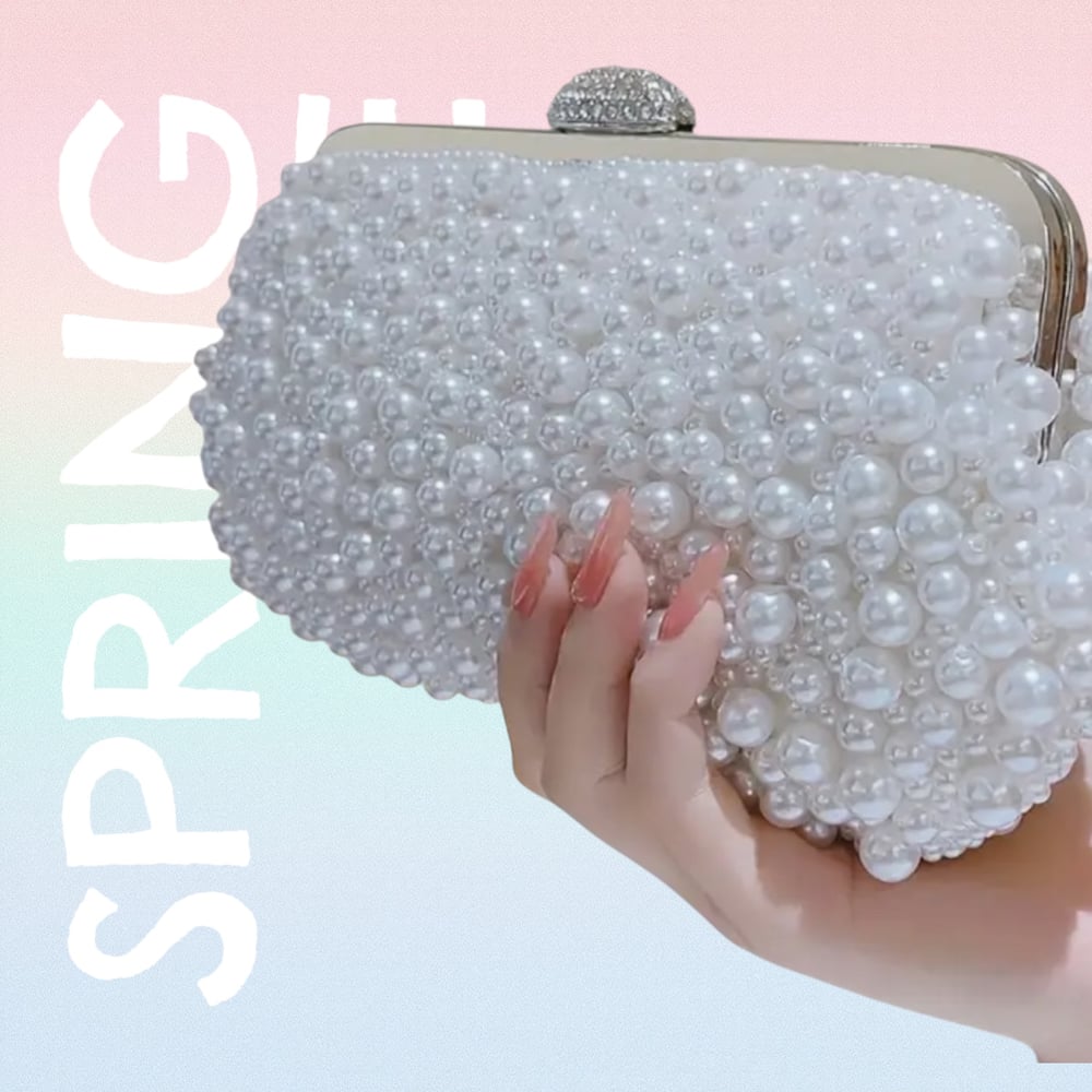 Image of Weddings & Formal Events, Handbag, Wedding Accessory, Beaded Texture, Secure Clasp Closure