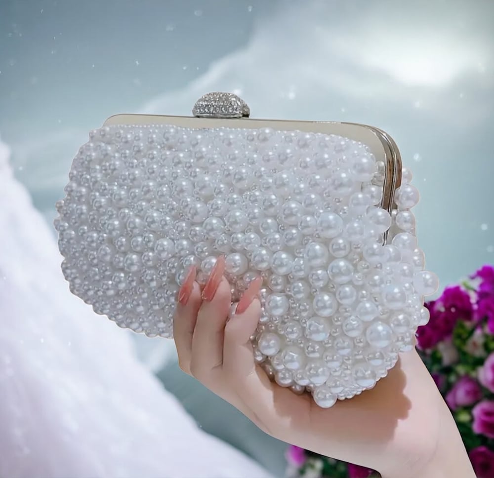 Image of Weddings & Formal Events, Handbag, Wedding Accessory, Beaded Texture, Secure Clasp Closure