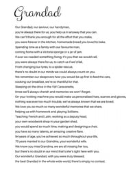 Personalised rhyme for grandad 