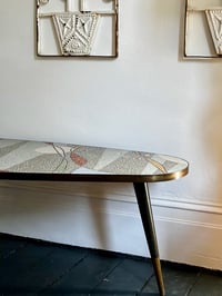 Image 1 of Mosaic Table in Pastel Tones with Brass Accents, 1950s