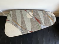 Image 2 of Mosaic Table in Pastel Tones with Brass Accents, 1950s