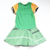 Image 2 of NFL football team chiefs packers 3T 4T 4/5 courtneycourtney patchwork tshirt dress made in chicago