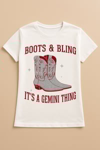 Image 1 of 👢 Boots & Bling, It’s a [Zodiac] Thing ♊ – Limited Edition Tee