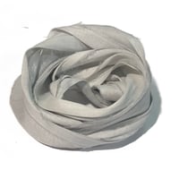 Image 2 of 10YD. SILVER STREAK  HAND DYED SARI SILK RIBBON BY COLOR KISSED SILK