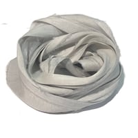 Image 1 of 10YD. SILVER STREAK  HAND DYED SARI SILK RIBBON BY COLOR KISSED SILK