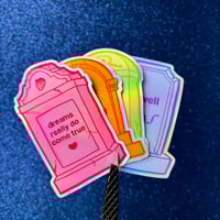 Image 3 of Strawberry Dreams Holographic Tombstone Sticker