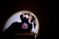 Image 5 of SOLD Giantgem - PINK Heavily jewelled Ruby heart T shirt