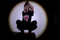 Image 8 of SOLD Giantgem - PINK Heavily jewelled Ruby heart T shirt