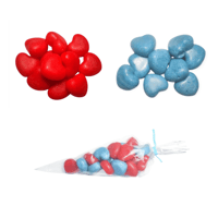 Unsanded Sour Gummi Hearts-Cherry And Sour Blue Raspberry