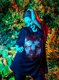 Image 4 of A3 Negative Rhinestone Skull (Red) Artwork or T shirts