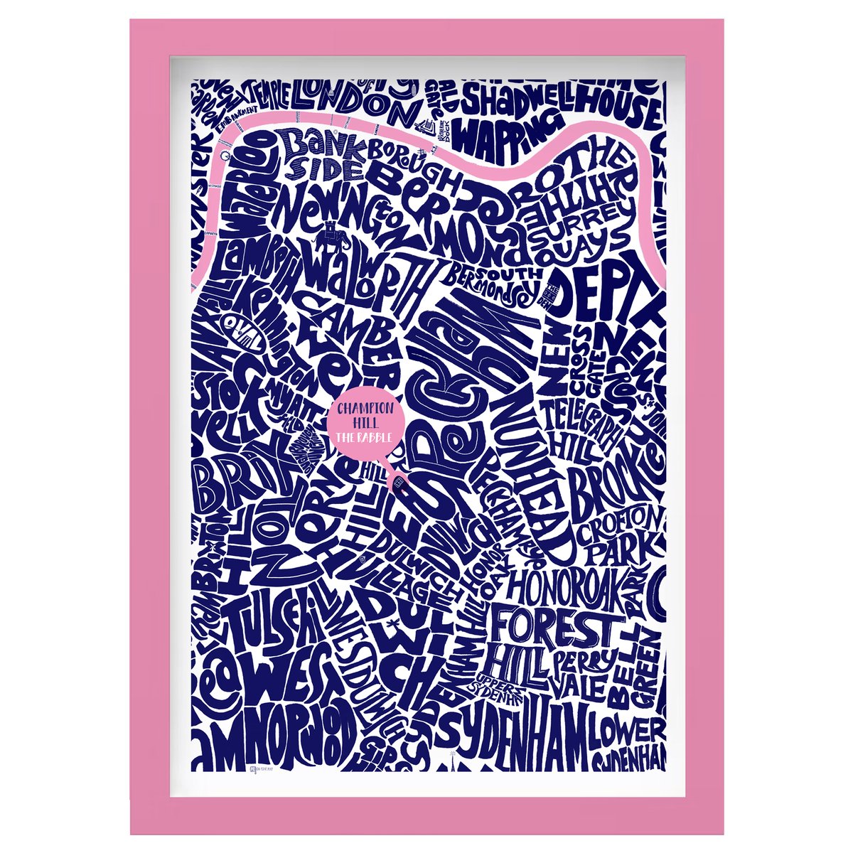 Image of Champion Hill - The Rabble - South London Typographic Map