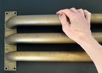 Image 2 of Full Width Art Deco Push Pull Door Handles in Brass