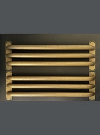 Image 1 of Full Width Art Deco Push Pull Door Handles in Brass