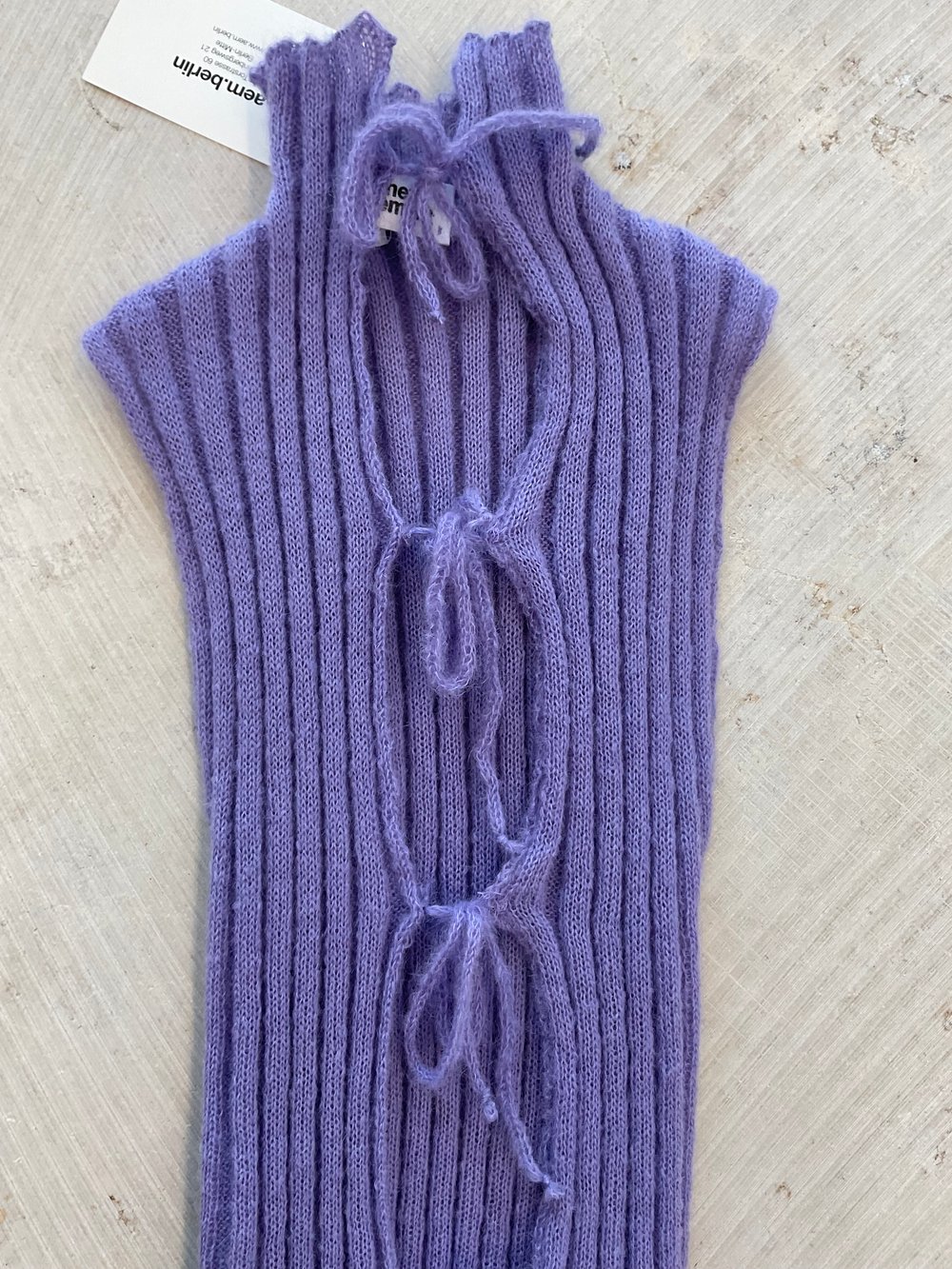 Violet knitted mohair top with bows 