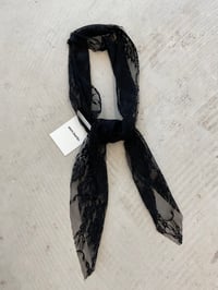 Image 1 of Black lace head scarf headband 