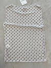 White mesh top with dots 