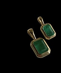 Image 1 of Square Green Agate Charm Pendant