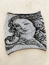 Mini merino wool knitted skirt black and white 