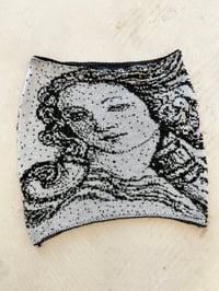 Image 1 of Mini merino wool knitted skirt black and white 