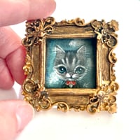 Image 3 of Gray Cat (Miniature Painting)