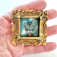 Image 1 of Gray Cat (Miniature Painting)
