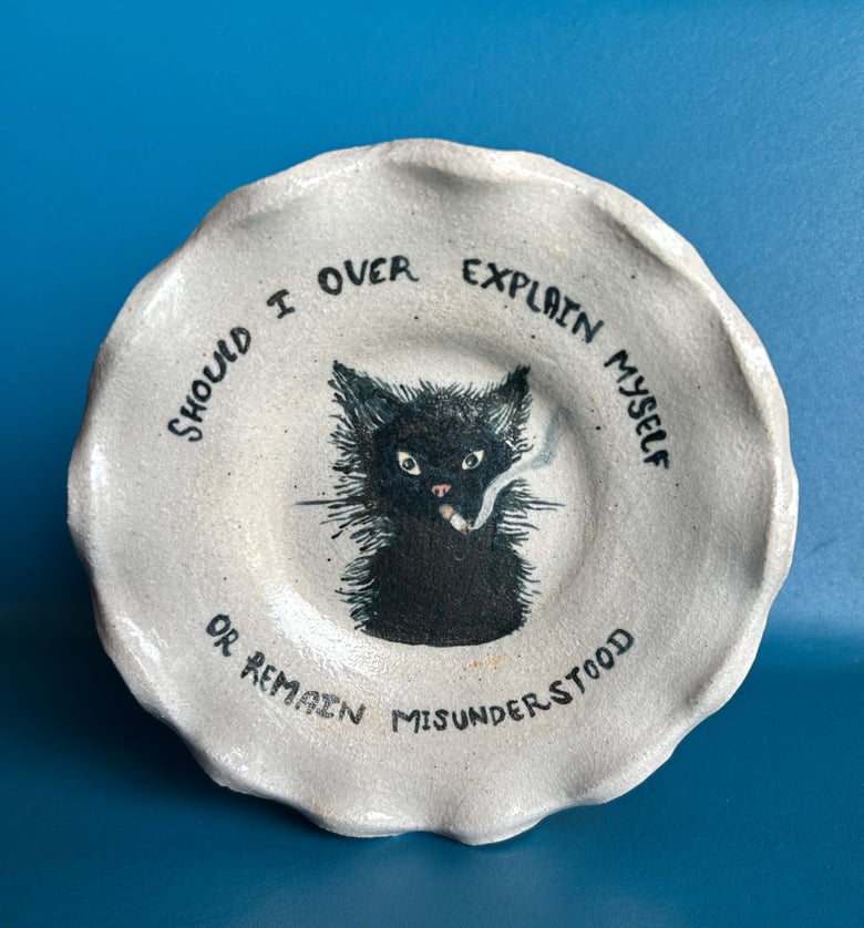 Image of Smoking Cat Dish (Ceramic)