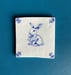 Image of Porcelain Delft Tile - Bunny with Bow
