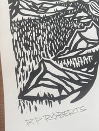 Image 4 of Tryfan A3 linocut print.