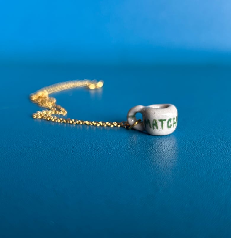 Image of Porcelain Mug Necklace - MATCHA