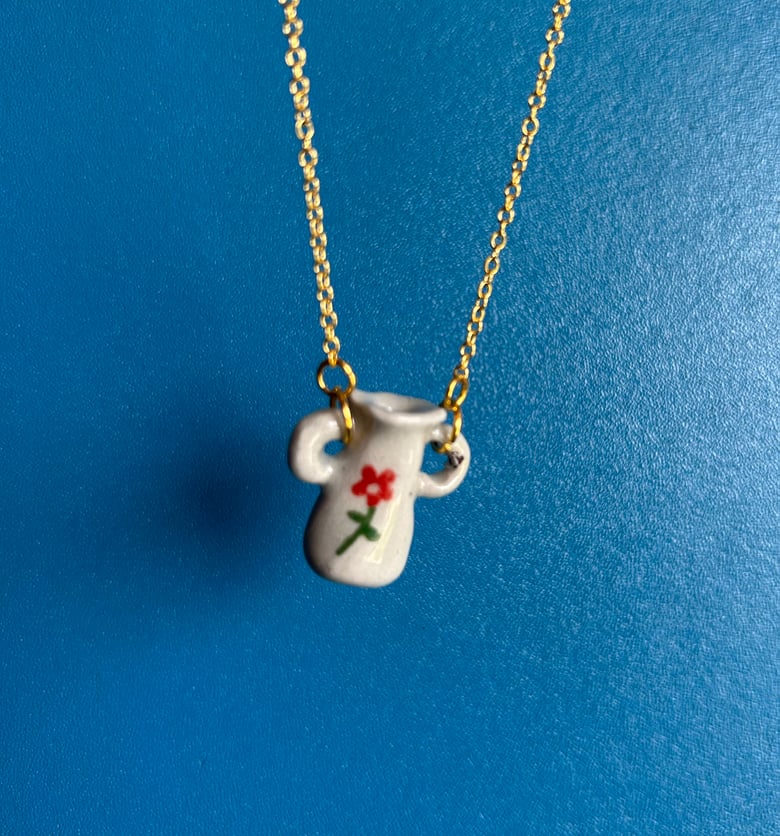 Image of Porcelain Flower Vase Necklace