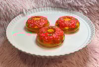 Image 2 of Neon Pink Glazed Donut Glass Smoking Bowl   Color Changing Pipe  Smoke Accessories