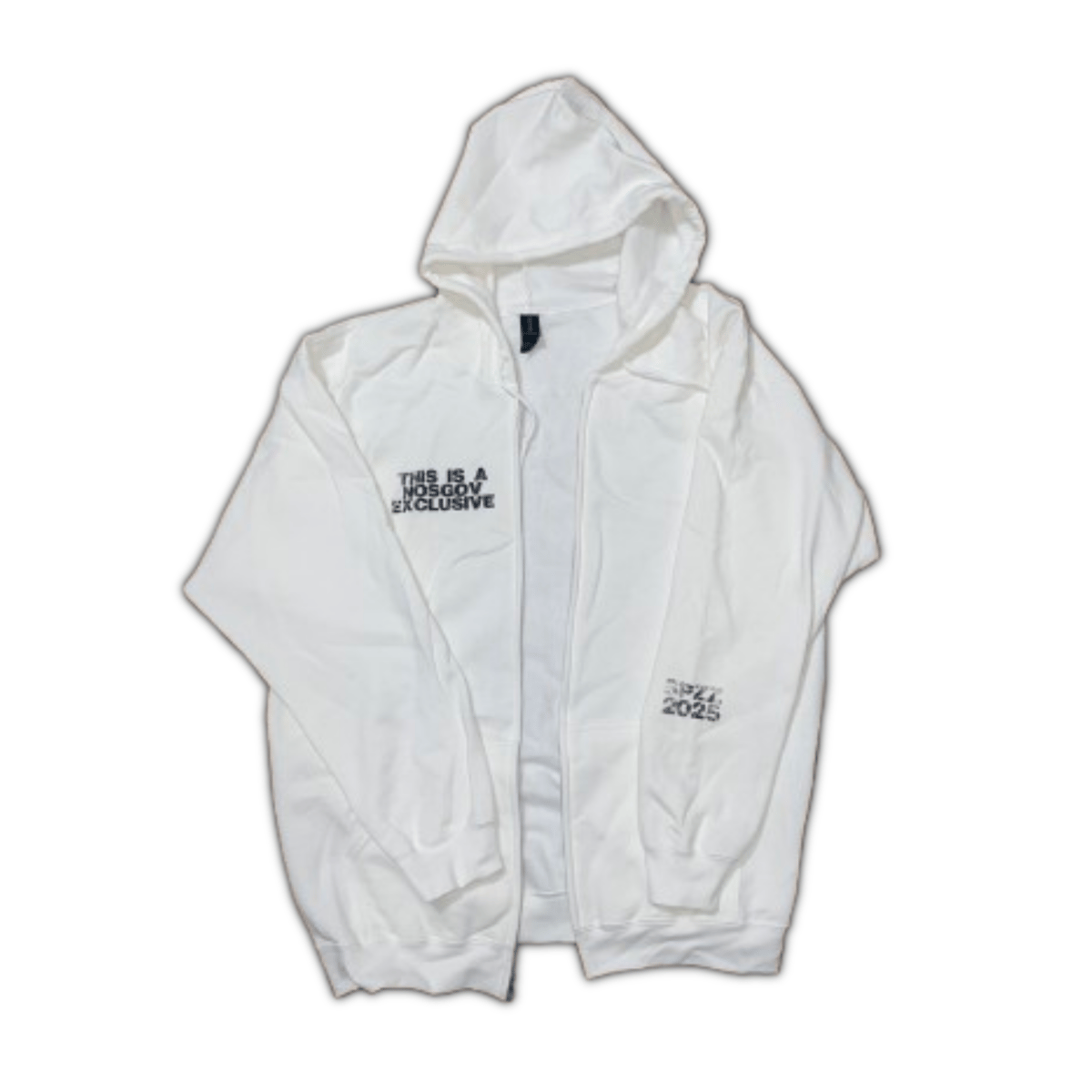 10% OFF] NOSGOV EXCLUSIVE® WHITE ZIP HOODIE | SPAZZ®
