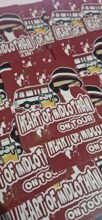 Image 2 of Pack of 25 7x7cm Hearts, Heart of Midlothian On Tour Football/Ultras Stickers.