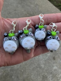 Image 2 of Totoro charm, Polymer clay charm, Kawaii totoro keychain, Anime cartoon charm