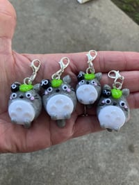 Image 1 of Totoro charm, Polymer clay charm, Kawaii totoro keychain, Anime cartoon charm