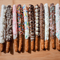 Image 2 of Handcrafted Chocolate Dipped Pretzel Rods By The Dozen 