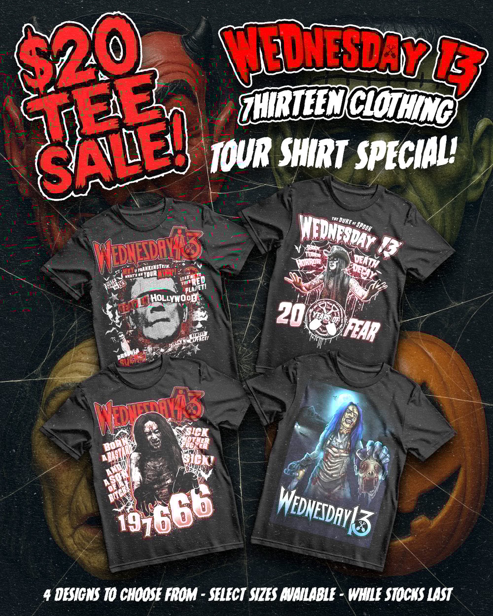 WEDNESDAY 13 'SALES FROM THE CRYPT' TOUR SHIRTS