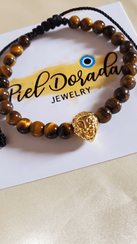 Image 2 of Lion Head with Tiger Eye Stone