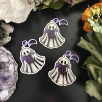 Image 2 of Glow in the Dark Ghost Reading Ghost Stories Key Chain