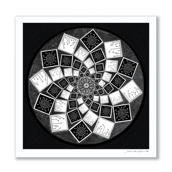 „Circuit Mandala“ Print