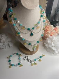 Image 2 of Fairycore water inspired necklace, bracelet, keychain bundle 