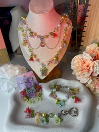 Image 1 of Winx inspired ultimate bundle: Layered necklace, earrings, bracelet, and dangle keychain