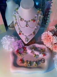 Image 3 of Winx inspired ultimate bundle: Layered necklace, earrings, bracelet, and dangle keychain