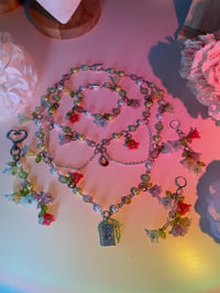 Image 2 of Winx inspired ultimate bundle: Layered necklace, earrings, bracelet, and dangle keychain
