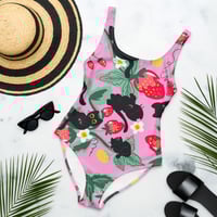 Image 6 of Studio Purr Strawberry Season Kitties One Piece Swimsuit