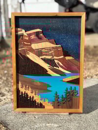 Image 2 of Peyto Lake Banff national park  Wall art :  Handmade wooden wall art 